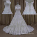 Échantillon réel plus populaire robe de mariée sans manches en dentelle de conception